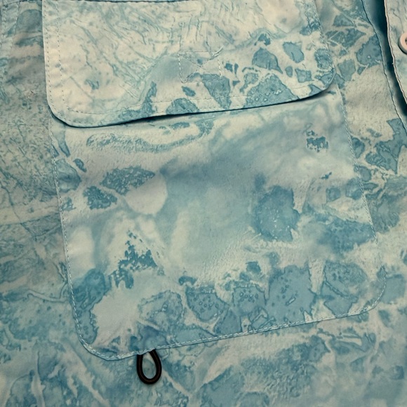 Realtree Fishing Ocean + Coast Blue Camo Performance Fishing Shirt Mens L - Picture 7 of 12